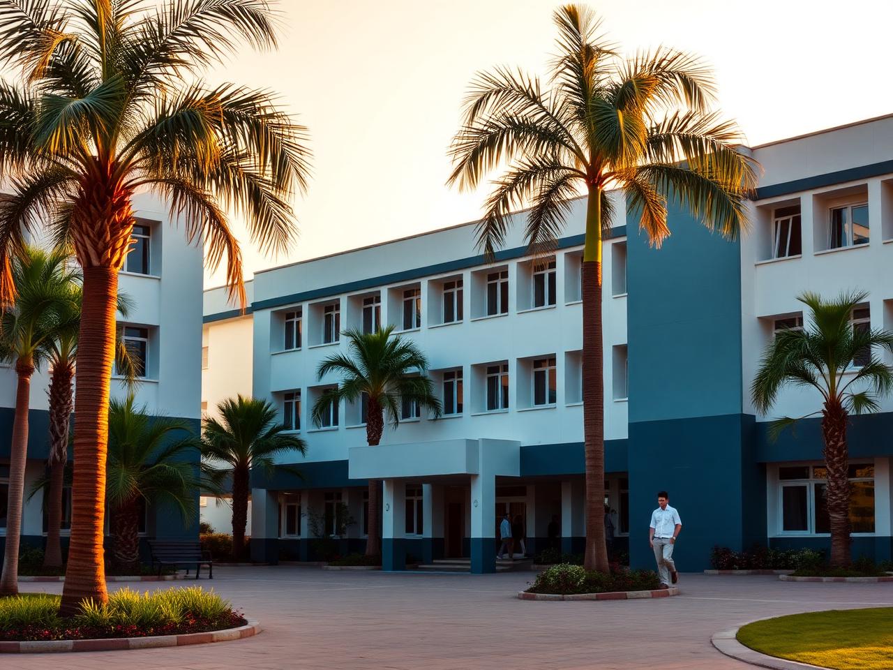The Gideon Seed Academy campus at golden hour