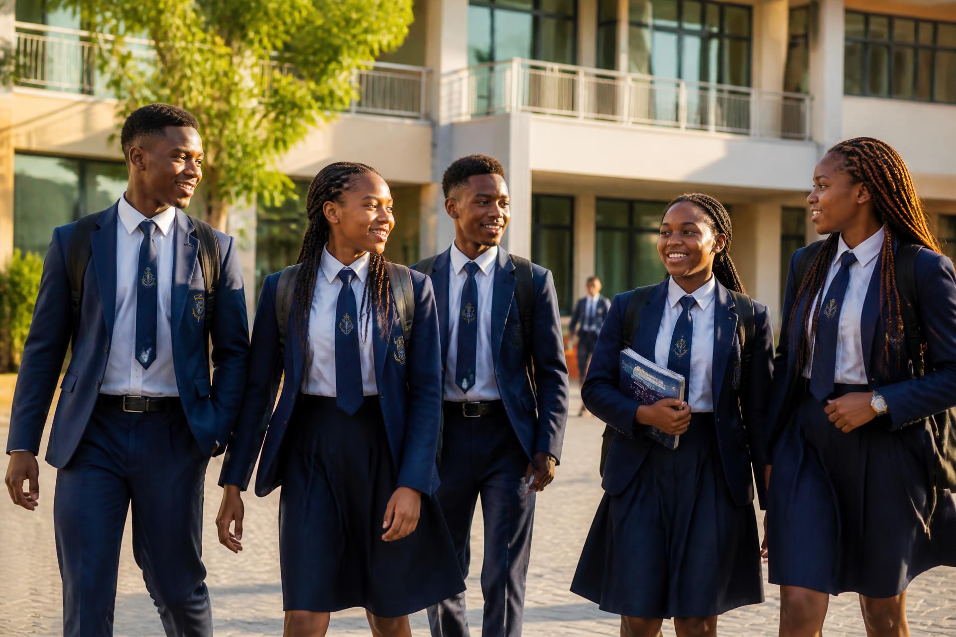 Gideon Seed Academy students walking across campus